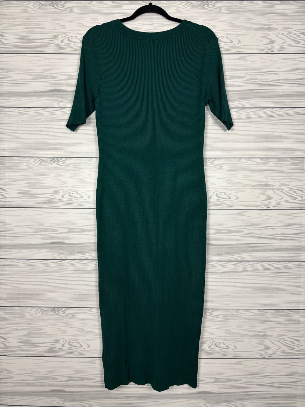J. Crew Ribbed Knit short sleeve MIDI Dress emerald green size Medium NWT - Picture 10 of 10